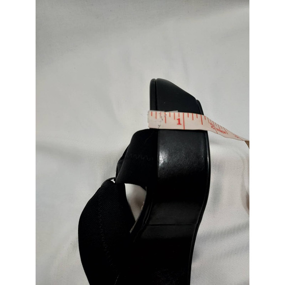 Ellen Tracy Teddy Black Wedge/Platform Spring  Sandals. Size 7.5M - Picture 7 of 9